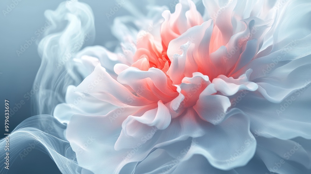 Realistic 3D flower background, with steam giving the design a dynamic, atmospheric feel. No logos or people in the illustration. Realistic 3D flower background, with steam giving the design a dynamic, atmospheric feel. No logos or people in the illustration.
