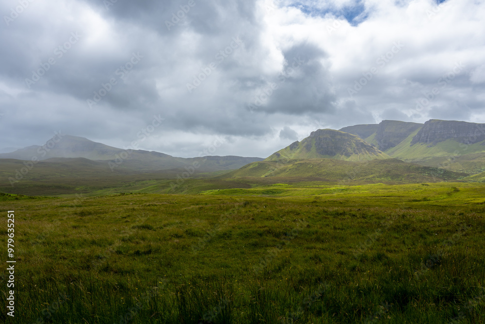 Beautiful landscape in Isle of Skye. Highlands of Scotland. Scotland, United Kingdom. 