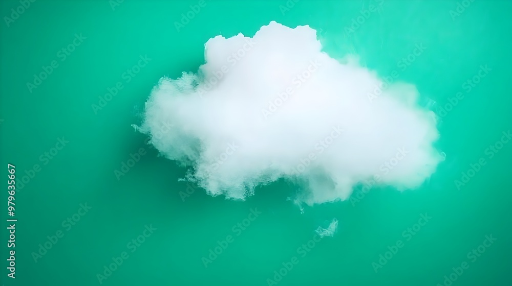 Vibrant Emerald Green Background with Soft Wispy Cloud Formation