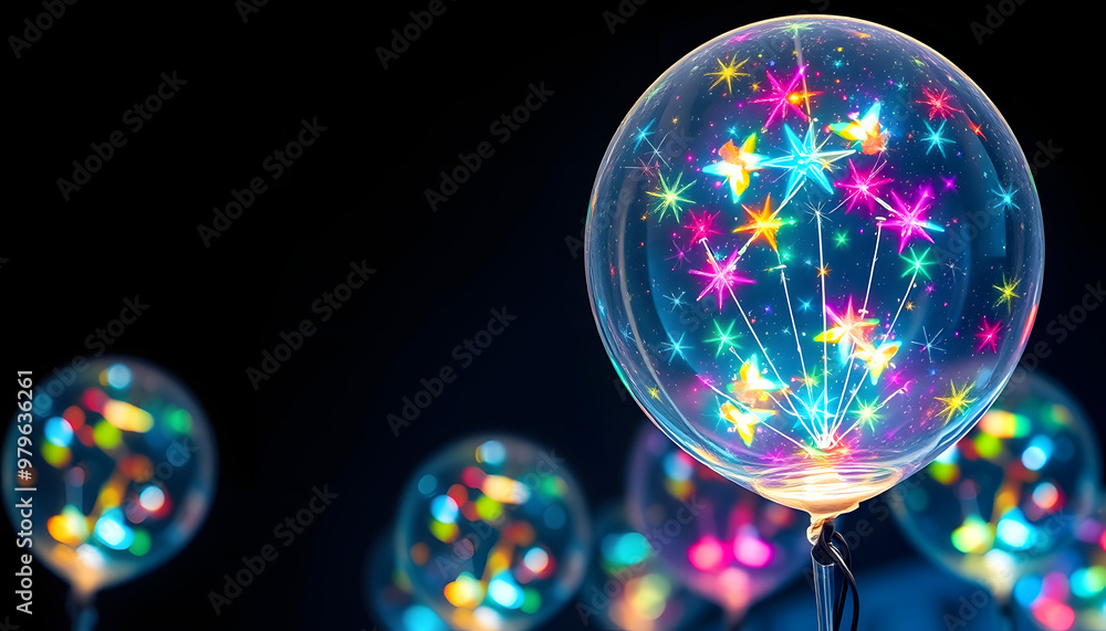 Crystal clear and transparent balloons with led colourful light inside ...