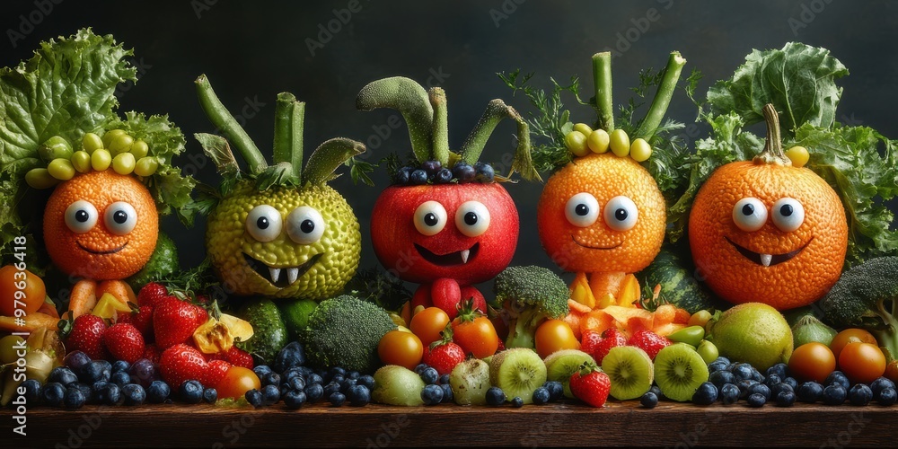 A whimsical city where lively fruits with faces make each day a magical and engaging experience A whimsical city where lively fruits with faces make each day a magical and engaging experience