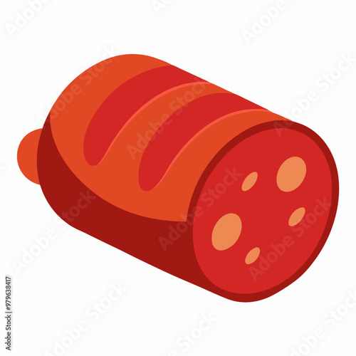 Vector design of meatloaf on a white background