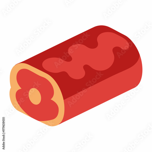 Vector design of meatloaf on a white background