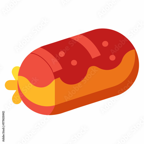 Vector design of meatloaf on a white background