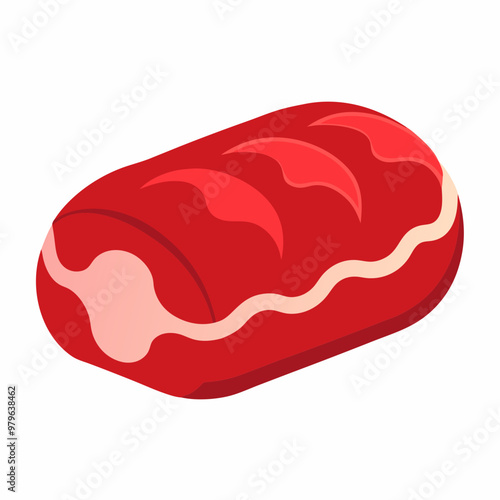 Vector design of meatloaf on a white background