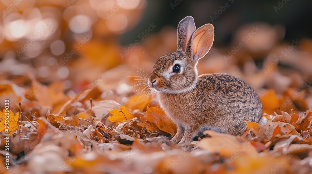hare in the autumn forest. Selective focus hare in the autumn forest. Selective focus