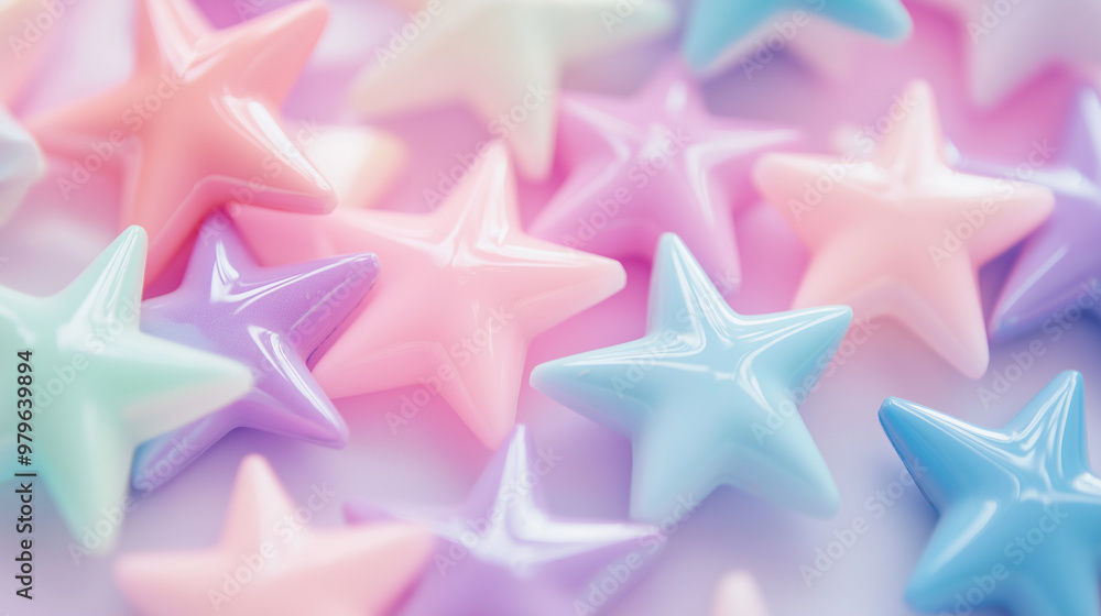 Pastel colored stars creating festive holiday background Pastel colored stars creating festive holiday background