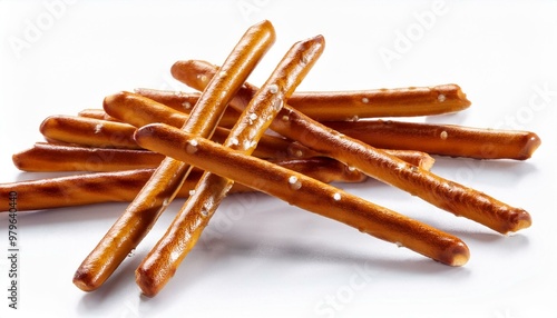 salted pretzels isolated on white