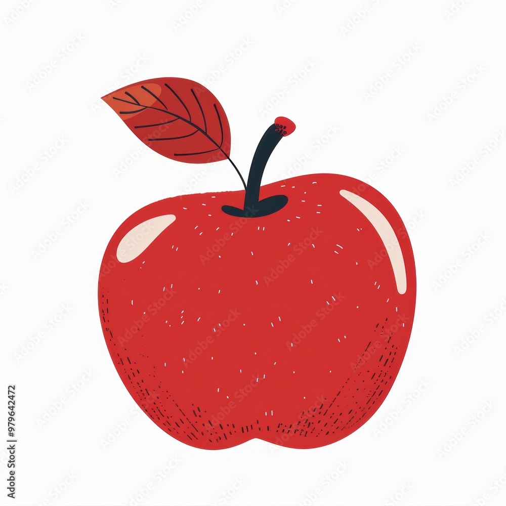 Fototapeta premium Flat vector illustration of apple fruit