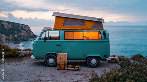 motor home on wheels. Selective focus