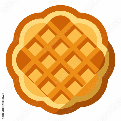 Vector illustration of waffles on a white background