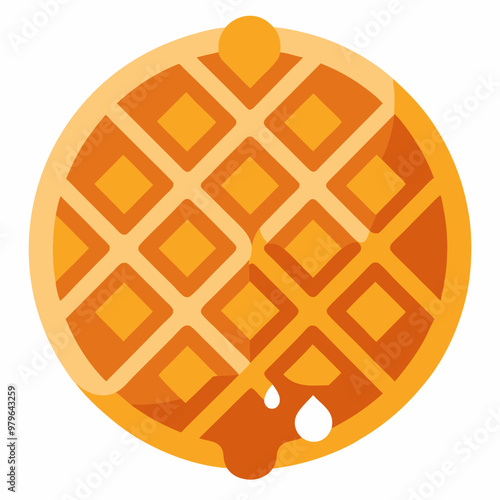 Vector illustration of waffles on a white background