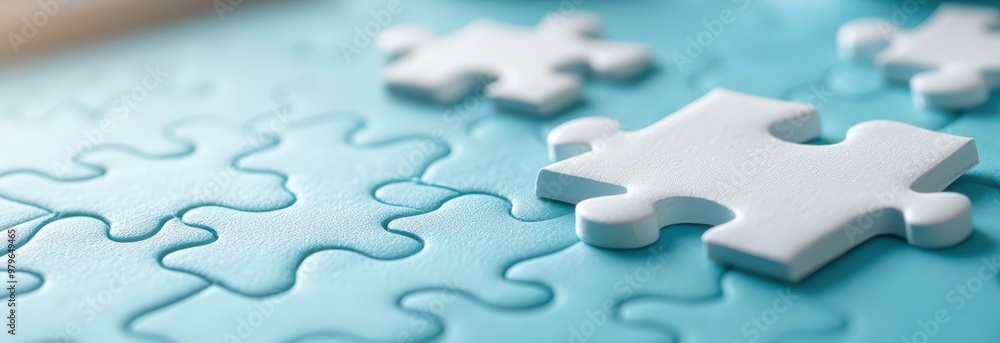 Puzzle piece fit together with work and wellness, pastel colors background Puzzle piece fit together with work and wellness, pastel colors background