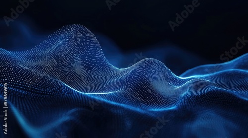 Dark Blue Abstract Dynamic Digital Technology Background Creating Atmosphere Of Unknown And Creativity