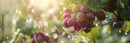 Grape fruit on vine in plantation farm gardent photo