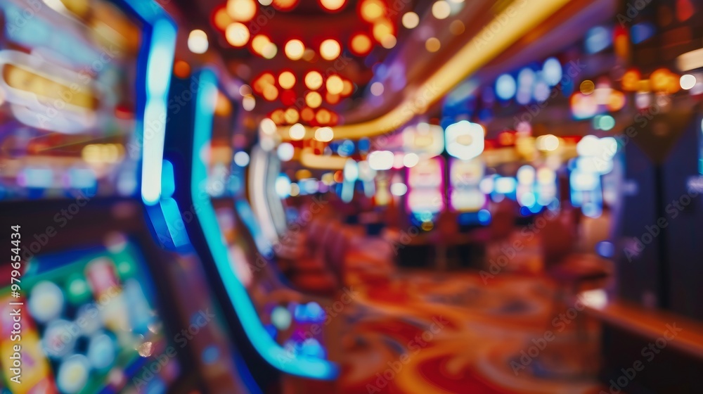 defocused casino with many slot machines and lights defocused casino with many slot machines and lights