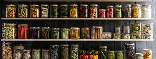 Wallpaper Mural preservation on the shelves. Selective focus Torontodigital.ca