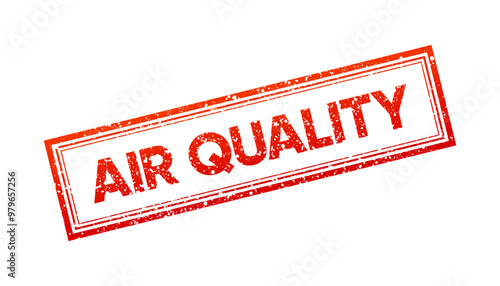 AQI - Air Quality Index stamp. Quality index dial showing. Vector illustration.
