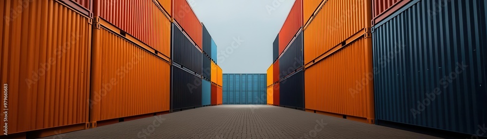 Fototapeta premium An export company optimizing container usage and space efficiency to lower costs and improve shipment capacity, container optimization export logistics, space management