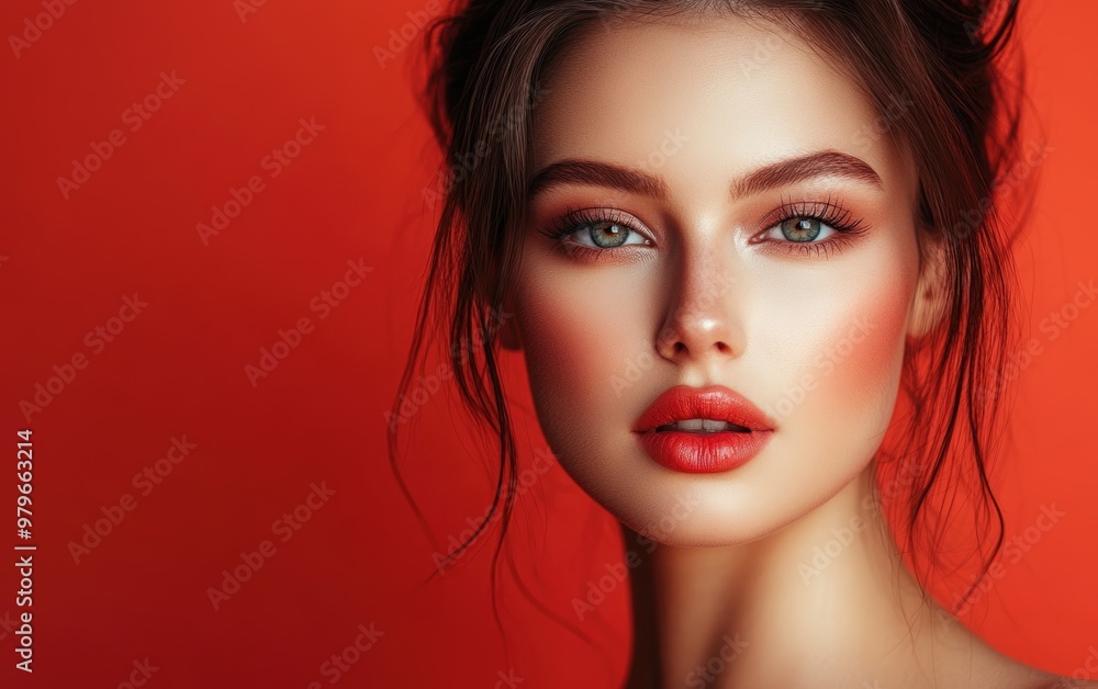 Beautiful makeup of a very attractive woman photo as in a photo studio. Studio soft light. Beautiful makeup of a very attractive woman photo as in a photo studio. Studio soft light.