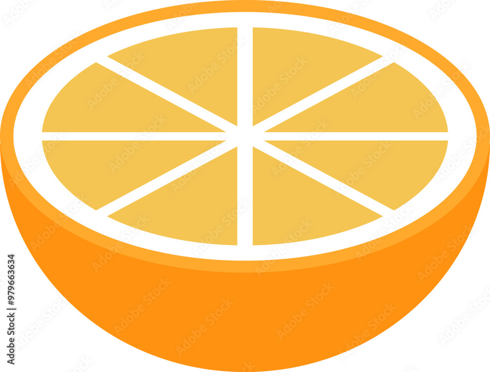 Orange fruit slice Icon vector.
Orange fruit slice Icon vector.