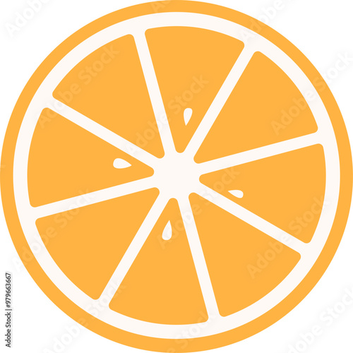 Orange fruit slice Icon vector. Fresh orange slices image. 