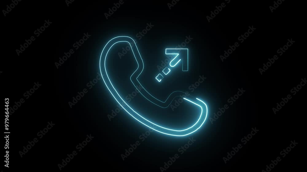 Glowing Neon Phone Call Icon Isolated on Black Background - HD Motion Graphics Animation for Communication and Mobile Services Glowing Neon Phone Call Icon Isolated on Black Background - HD Motion Graphics Animation for Communication and Mobile Services
