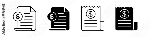 credit card bill icon set