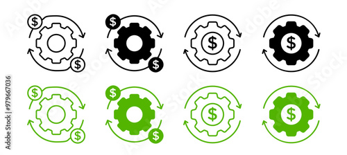 Effective cost optimization icon set