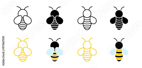 Honey bee icon set