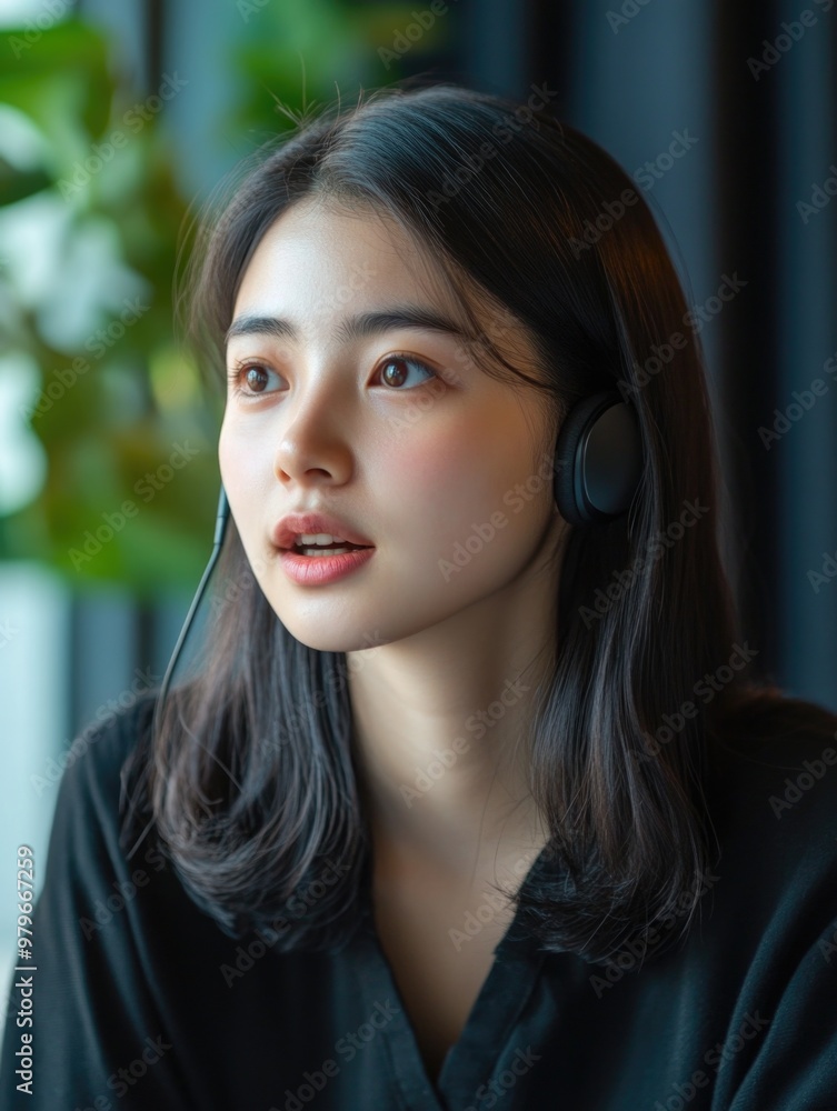 Contemplative Woman in Studio