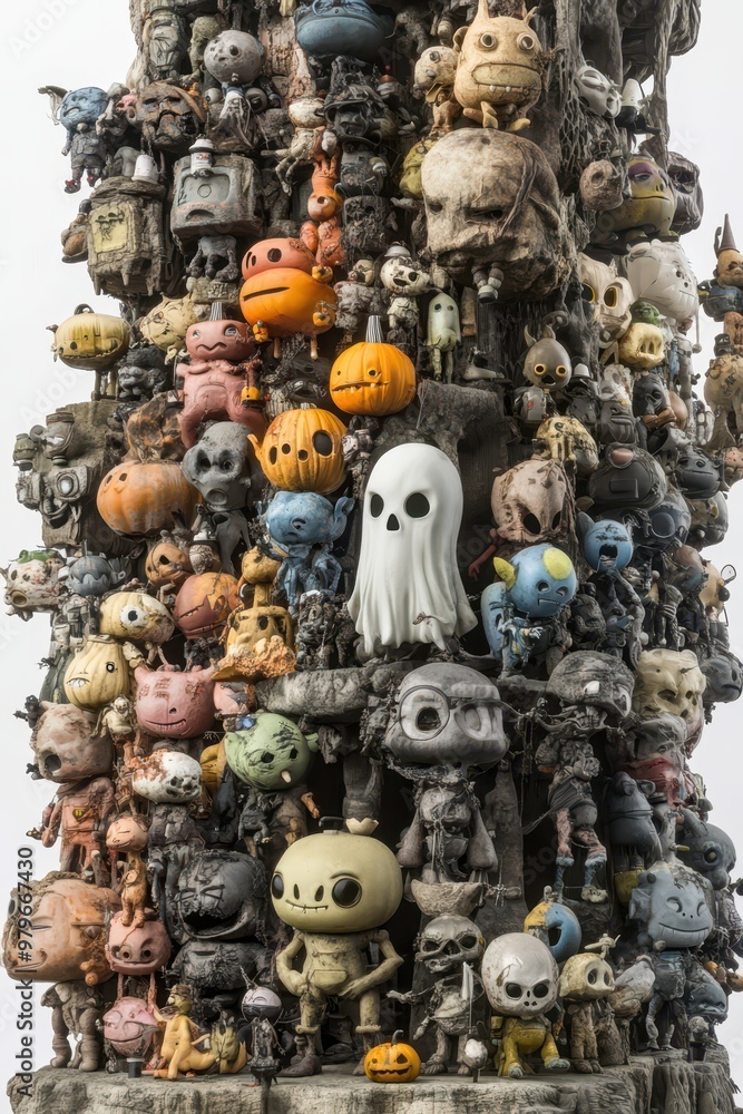 Fototapeta premium a tower of toys with many different types of toys