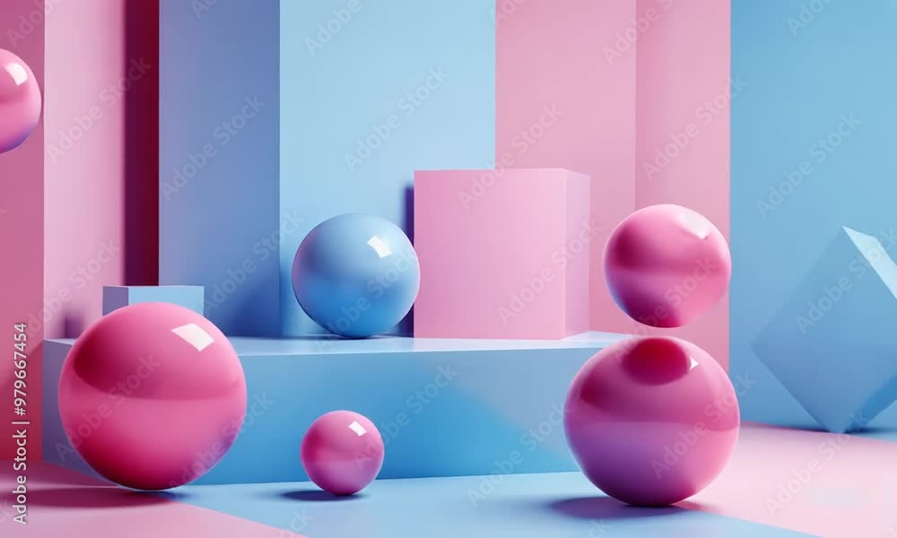 3 d rendering of a geometric shapes in a pastel studio. 3 d rendering of a geometric shapes in a pastel studio.