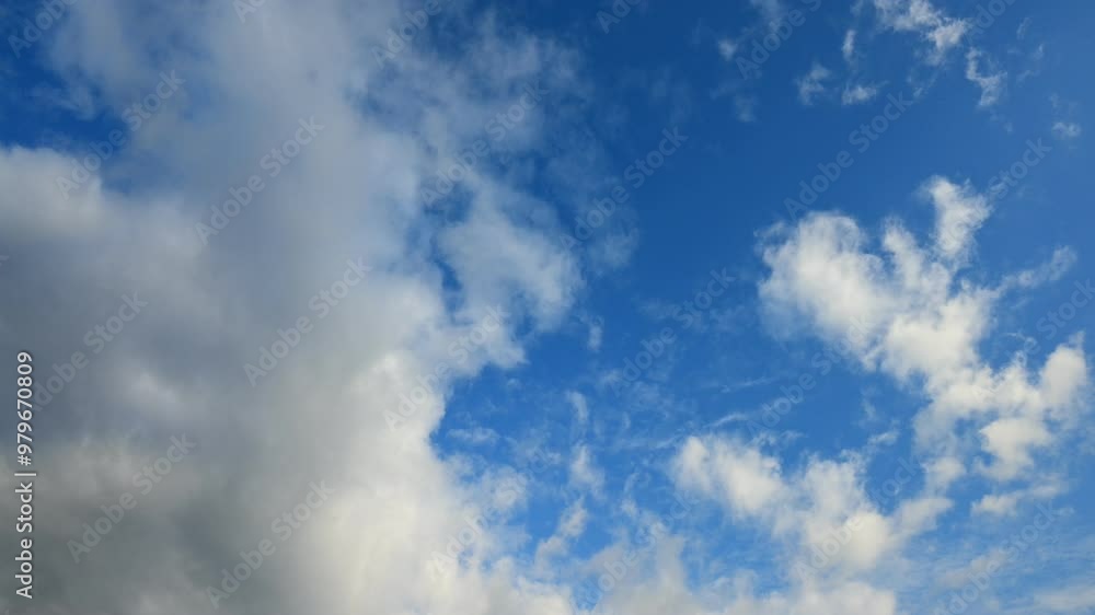 time lapse, Cumulus clouds move with partly blue sky time lapse, Cumulus clouds move with partly blue sky