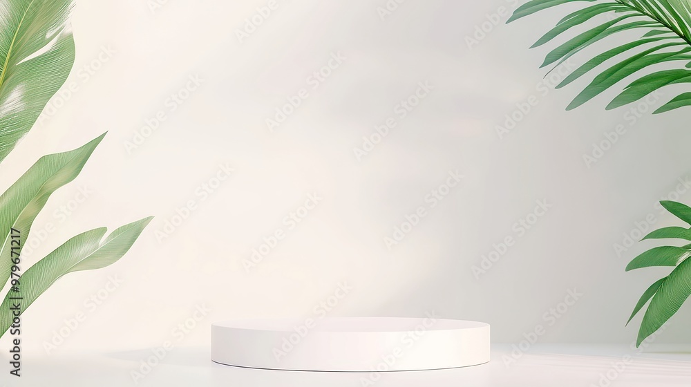Empty podium display on white background, minimalist cylinder stand concept, versatile product presentation backdrop, ideal for showcasing various items in a clean environment Empty podium display on white background, minimalist cylinder stand concept, versatile product presentation backdrop, ideal for showcasing various items in a clean environment