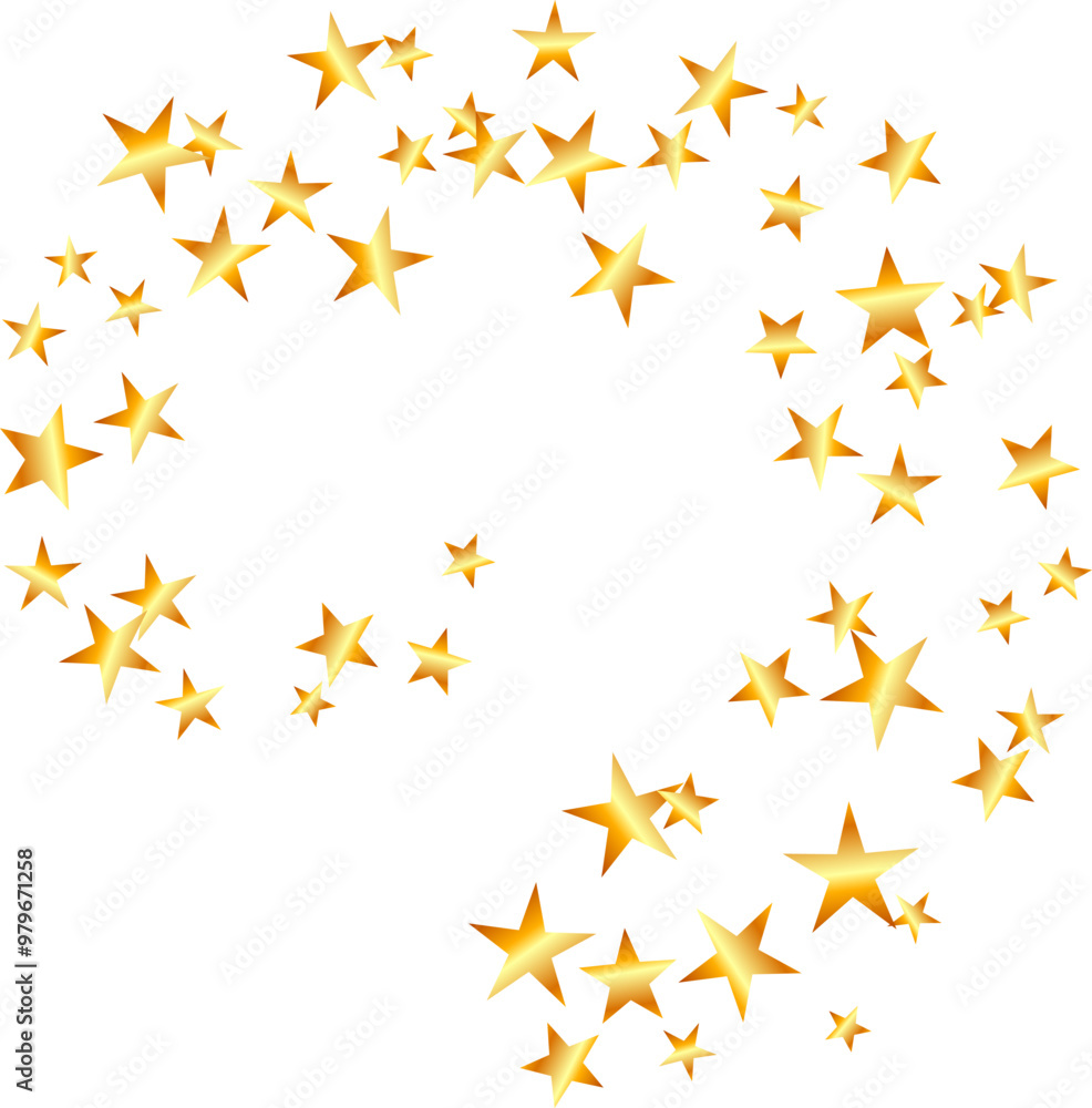 Spinning in a circle with golden stars shiny glitter design element decoration Spinning in a circle with golden stars shiny glitter design element decoration