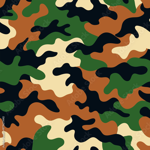 Camouflage pattern background seamless vector illustration