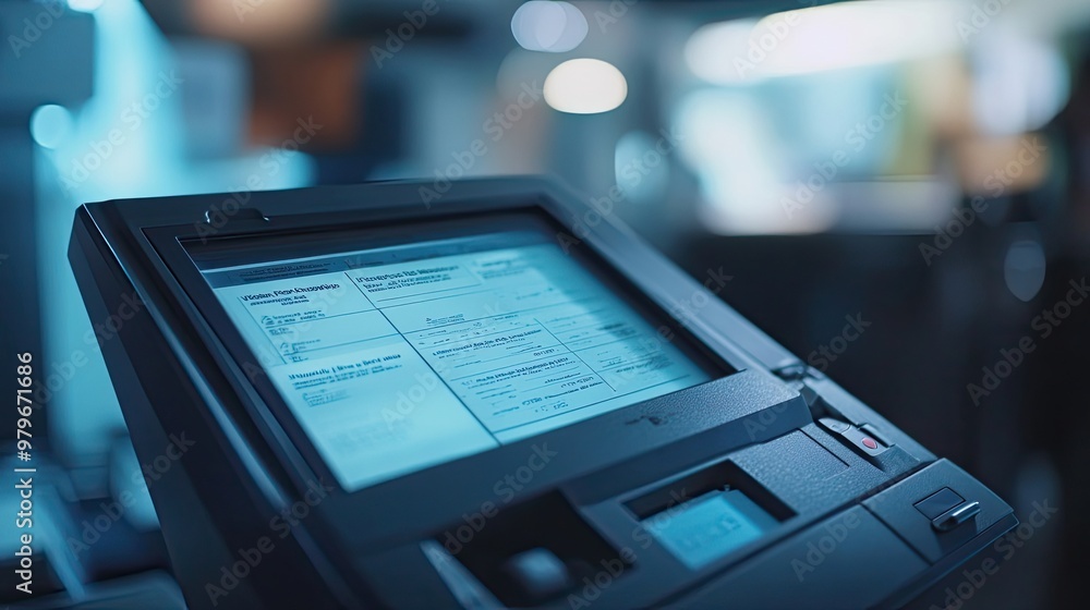 Close-up of a Voting Machine with a Touchscreen Display Close-up of a Voting Machine with a Touchscreen Display