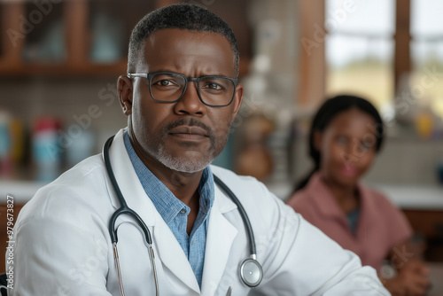 A Family Practice Doctor Sitting At A Desk, Discussing Health Concerns With A Diverse Family. The Doctor Is Taking Notes While The Family Looks Engaged And Attentive.