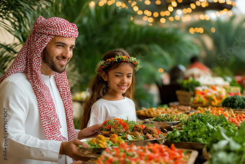 Arabic Family Eating Food
