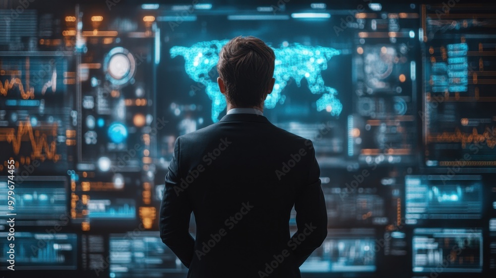 Futuristic Business Consultant Utilizing Tools to Enhance Sales Performance with Holographic Projections Futuristic Business Consultant Utilizing Tools to Enhance Sales Performance with Holographic Projections