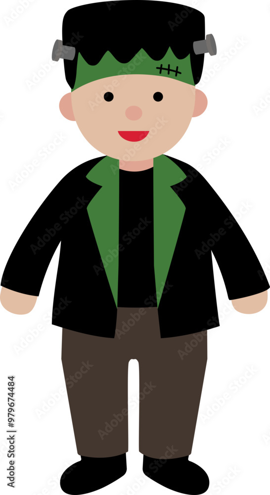 Cute boy wearing Halloween Frankenstein costume vector.
Boy celebrate Halloween wear Frankenstein monster costume vector.
kid dressed like a Frankenstein svg. 