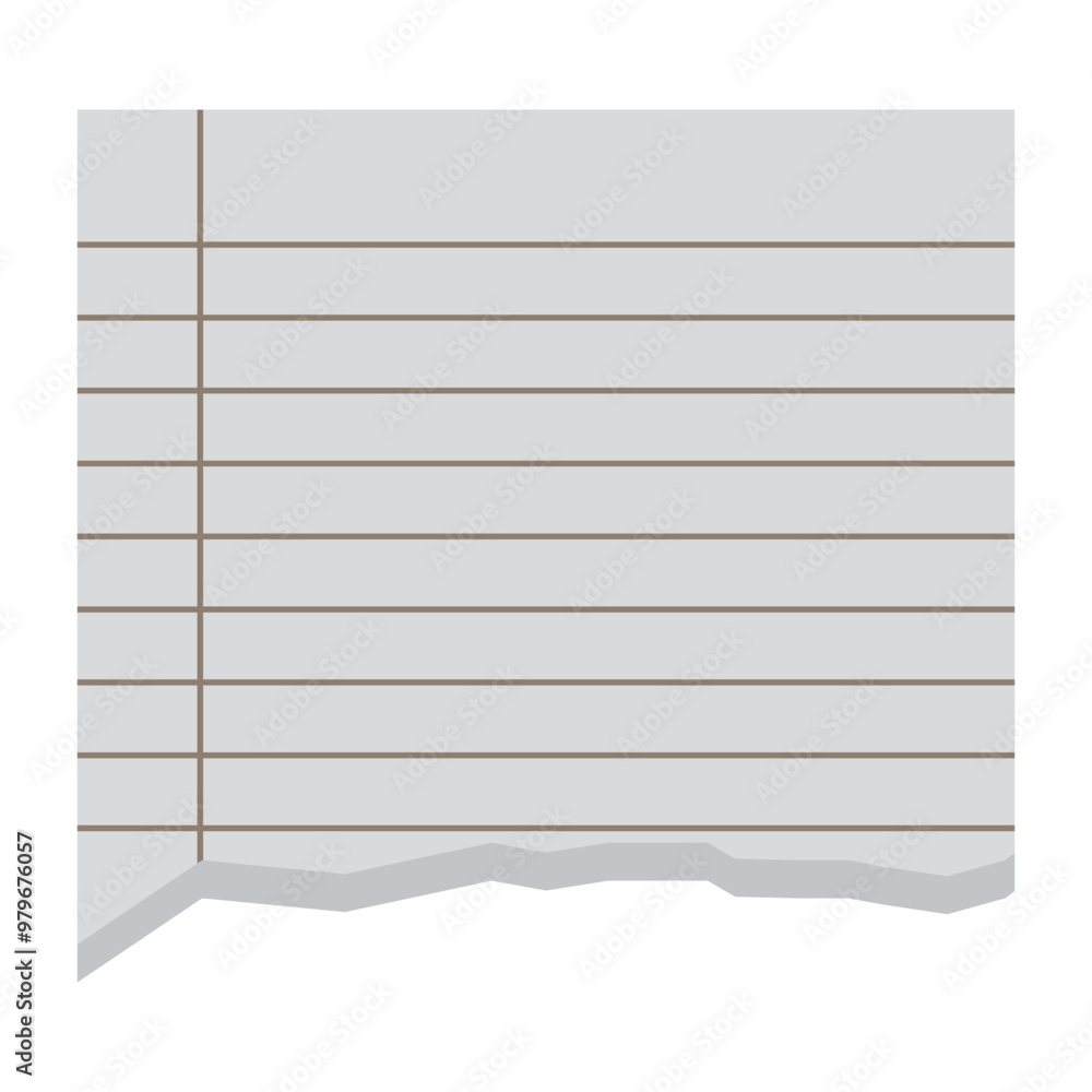 Obraz premium Ripped torn blank notebook lined page sheet vector design element