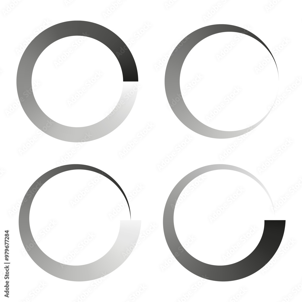 Gradient circle icons. Abstract circular shapes. Vector round symbols. Modern geometric design. Gradient circle icons. Abstract circular shapes. Vector round symbols. Modern geometric design.
