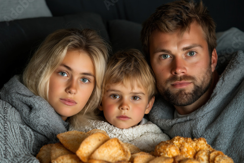 Family Eating Junk Food