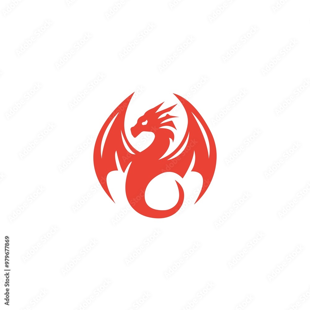 Red dragon vector logo illustration design Red dragon vector logo illustration design