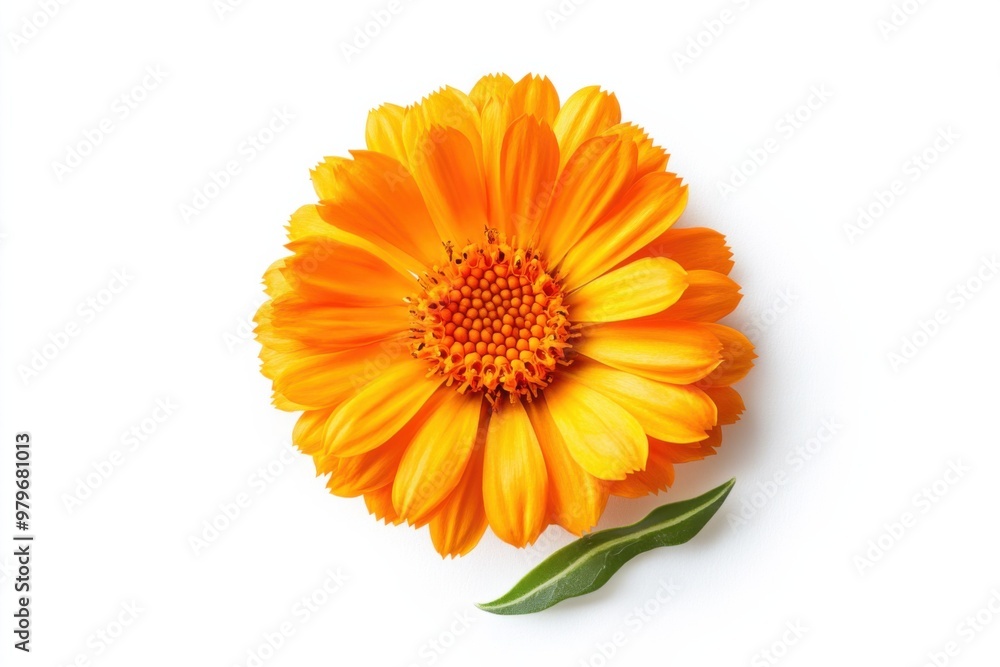 Bright Orange Calendula Bloom Portrait Bright Orange Calendula Bloom Portrait