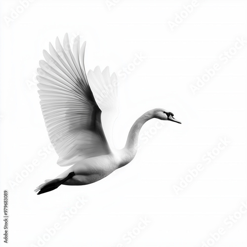 Swan Flying Isolated
