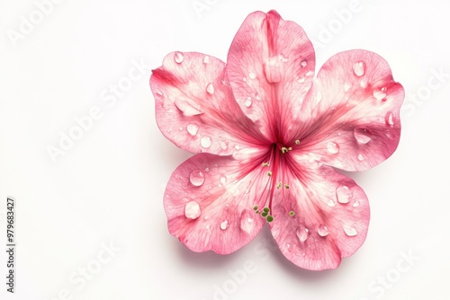 Soft Pink Azalea Blossom Isolated photo