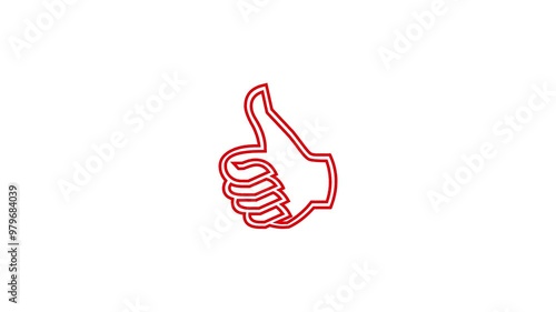 Like  batton icon animation on white background. Social media like symbol sign. photo